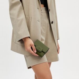 COACH Eliza Small Wallet Trifold Logo Green Women's